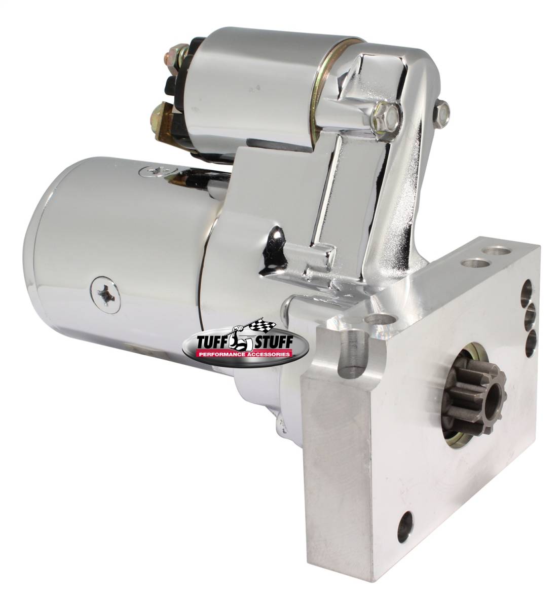 Tuff Stuff Performance - Starter; 1.4 KW - 1.9 HP - w/Straight Mounting Block - 153 Or 168 Tooth Flywheel - Chrome; 6584A