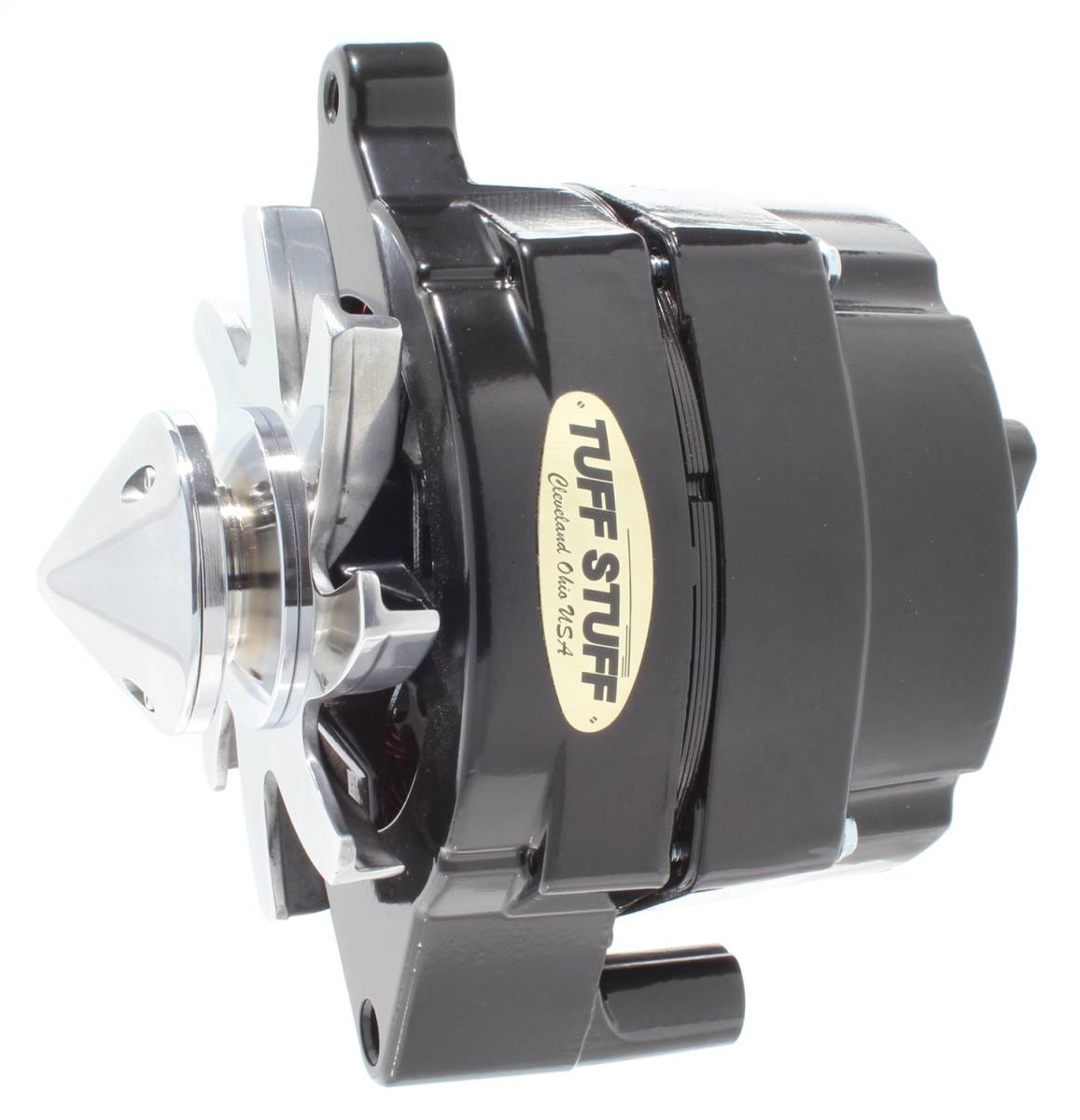 Tuff Stuff Performance - Alternator; 100 AMP - Smooth Back - 1 Wire - V Bullet Pulley - Black; 7068FBULL