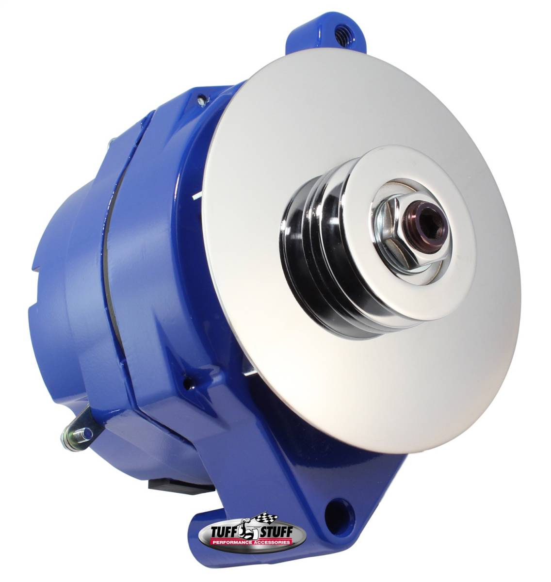 Tuff Stuff Performance - Alternator; 100 AMP - Smooth Back - 1 Wire - V Groove Pulley - Blue; 7068RDBLUE