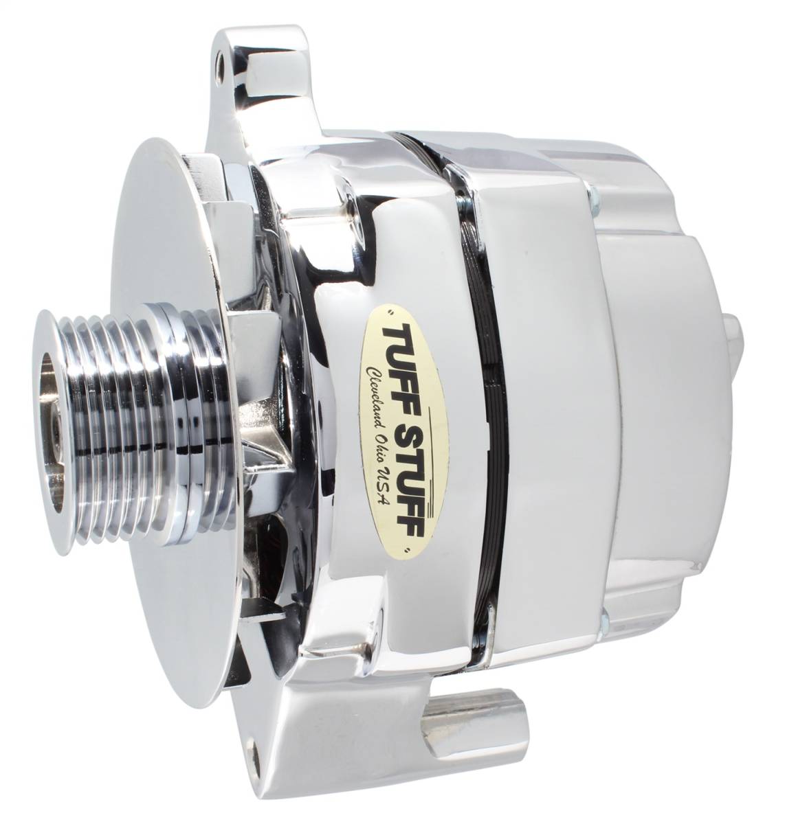 Tuff Stuff Performance - Alternator; 100 AMP Hybrid - OEM Wire - 6 Groove Pulley - Chrome; 7078NC6G