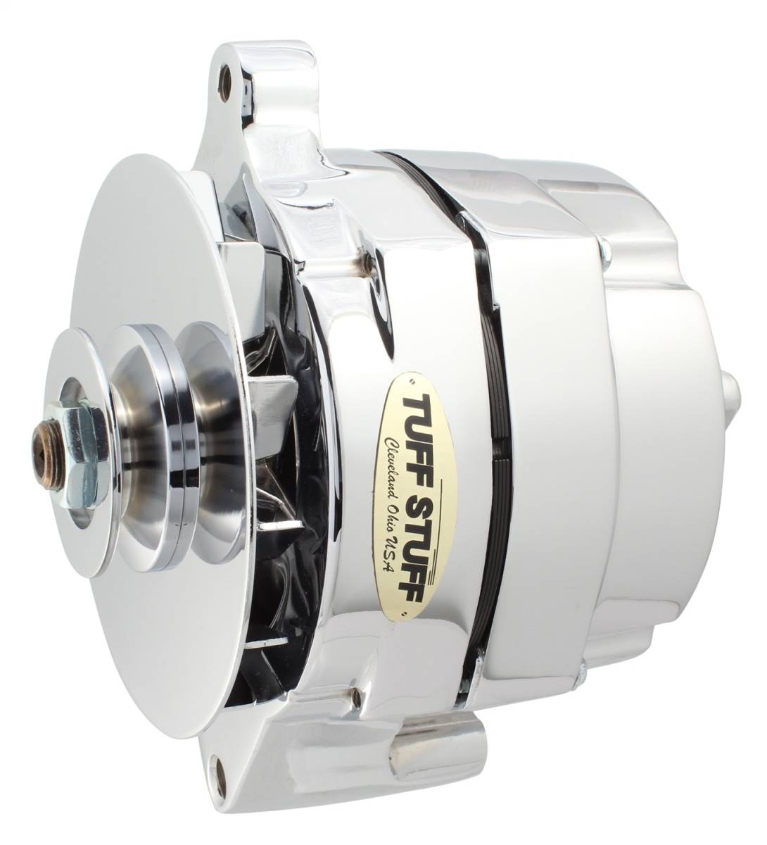 Tuff Stuff Performance - Alternator; 100 AMP Hybrid - 1 Wire - V Groove Pulley - Polished; 7078NDP