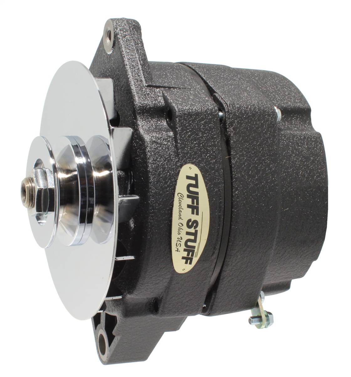 Tuff Stuff Performance - Alternator; 100 AMP - OEM Wire - 10si Case - V Groove Pulley - External Regulator - Black Wrinkle - Must Be Used With An External Solid State Voltage Regulator; 7102NFBW
