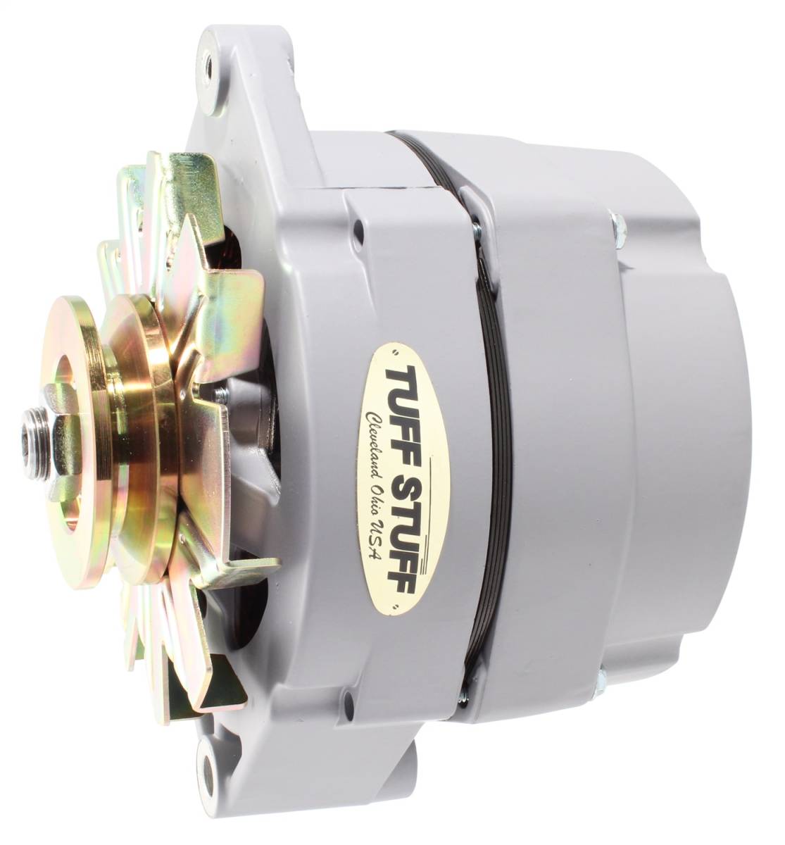 Tuff Stuff Performance - Alternator; 100 AMP - OEM Or 1 Wire - V Groove Pulley - Gray Primer Powdercoat; 7127RATGRAY