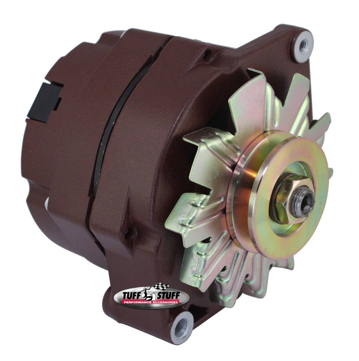 Tuff Stuff Performance - Alternator; 100 AMP - OEM Or 1 Wire - V Groove Pulley - Red Oxide Powdercoat; 7127RATRED