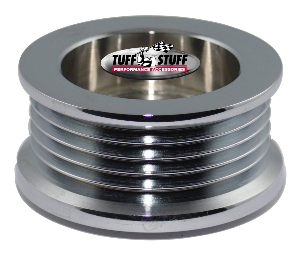 Tuff Stuff Performance - Alternator Pulley; 2.25 in. - 5 Groove Serpentine - Incl. Lockwasher/Nut - Chrome; 7610B