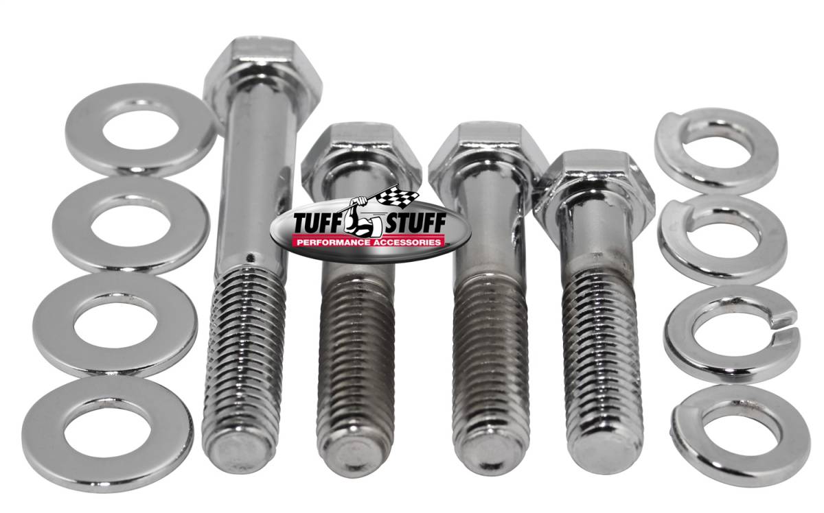 Tuff Stuff Performance - Water Pump Bolt; Chrome Hex - Incl. (1)3/8in. -16x1 3/4/(2)3/8in.-16x2 in./(1)3/8 in-16x2 3/4in. Bolts/(4) Lock And (4) Flat Washers; 7675A