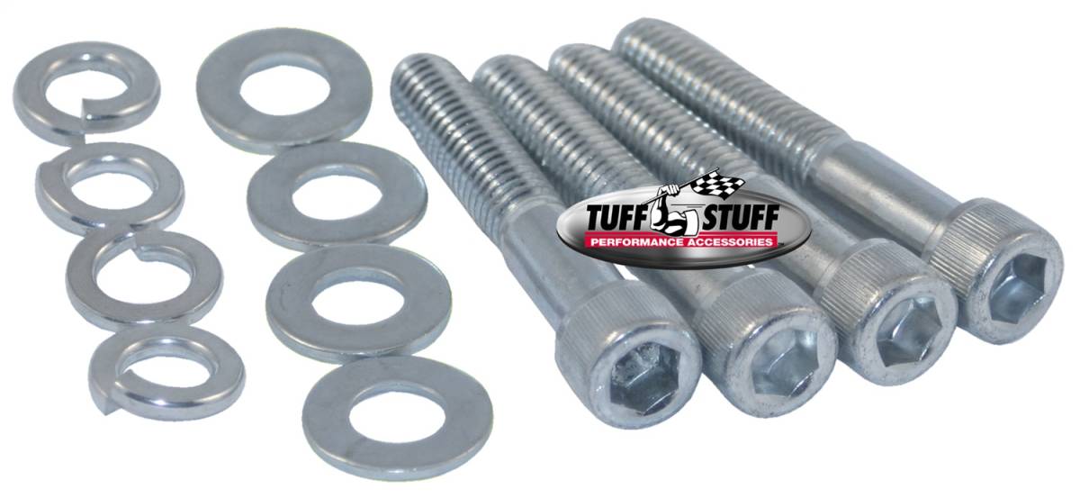 Tuff Stuff Performance - Water Pump Bolt; Zinc Socket - Incl. (4) 3/4 in.-16x2 1/4 in. Bolts/(4) Lock And (4) Flat Washers - Fits Chevy Small/Big Block w/Long Water Pump PN[1449/1461/1511]; 7678D