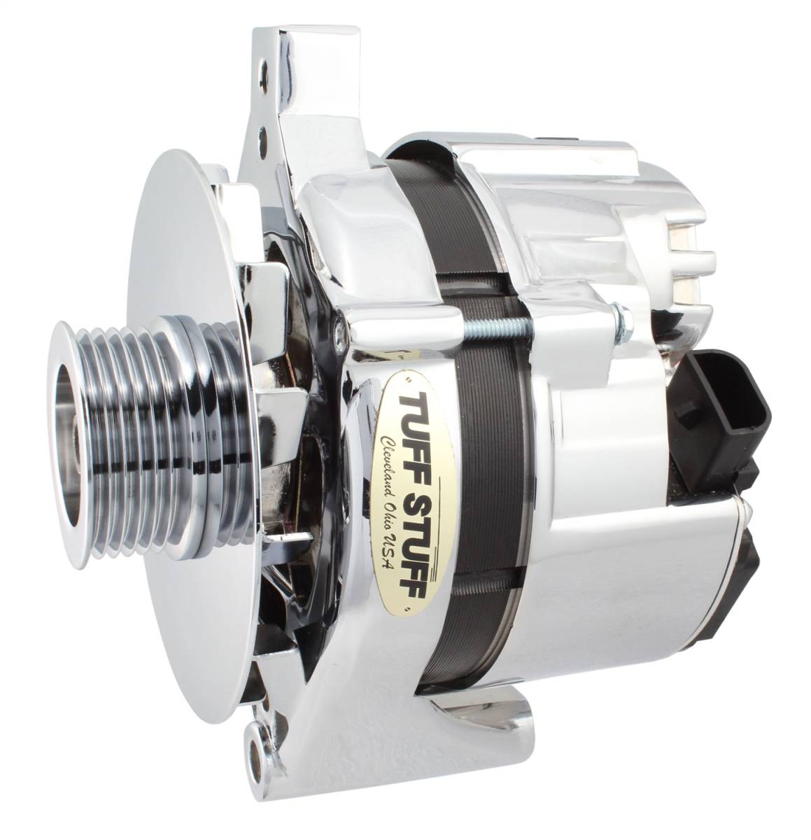 Tuff Stuff Performance - Alternator; 100 AMP - OEM Wire - 6 Groove Pulley - Internal Regulator - Polished; 7716BP