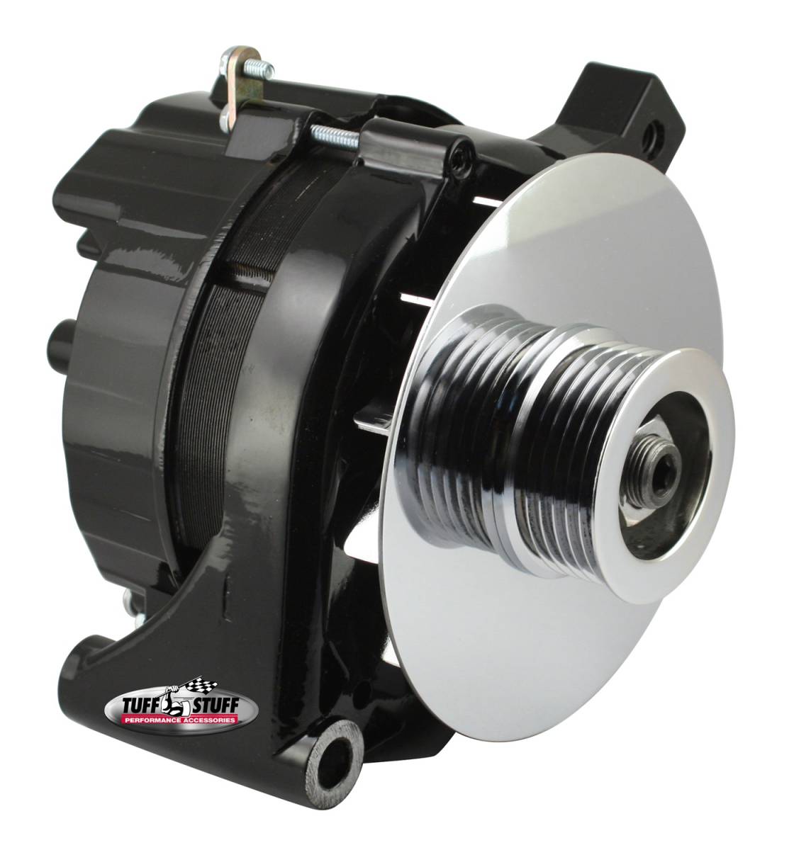 Tuff Stuff Performance - Alternator; 100 AMP - OEM Wire - 6 Groove Pulley - Internal Regulator - Black; 7716C