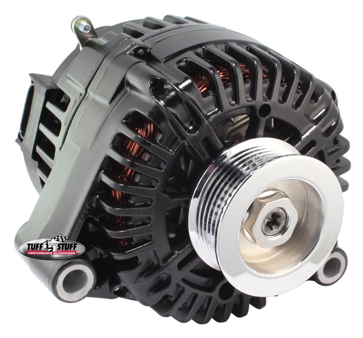 Tuff Stuff Performance - Alternator; 150 AMP - OEM Wire - 6 Groove Nut Pulley - Black; 7724NB