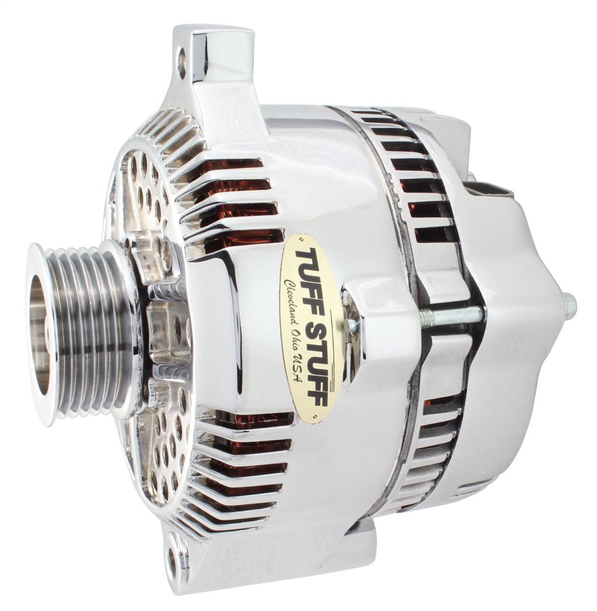 Tuff Stuff Performance - Alternator; 150 AMP - OEM Wire - 6 Groove Pulley - Internal Regulator - Chrome; 7771A6G