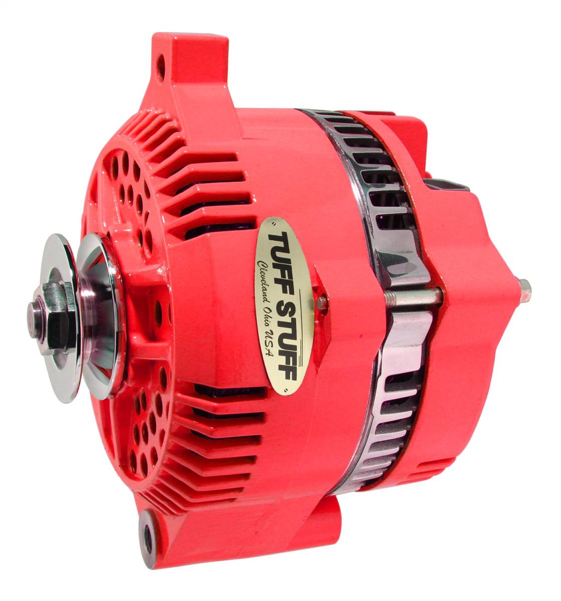 Tuff Stuff Performance - Alternator; 150 AMP - OEM Wire - V Groove Pulley - Internal Regulator - Red; 7771ARED
