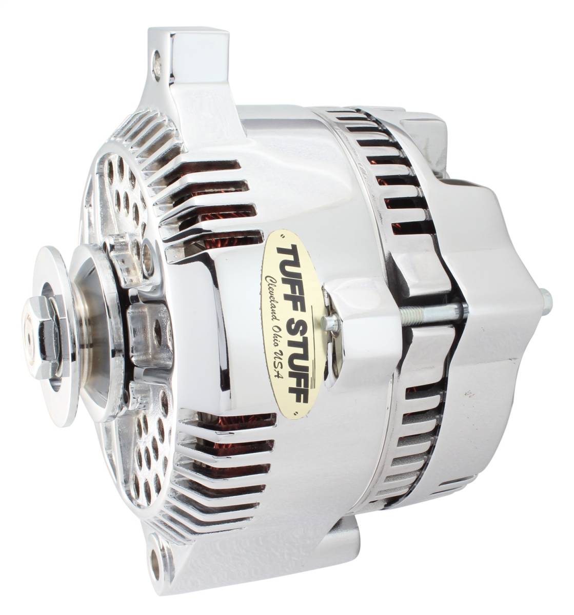 Tuff Stuff Performance - Alternator; 225 AMP - OEM Wire - V Groove Pulley - Internal Regulator - Chrome; 7771D