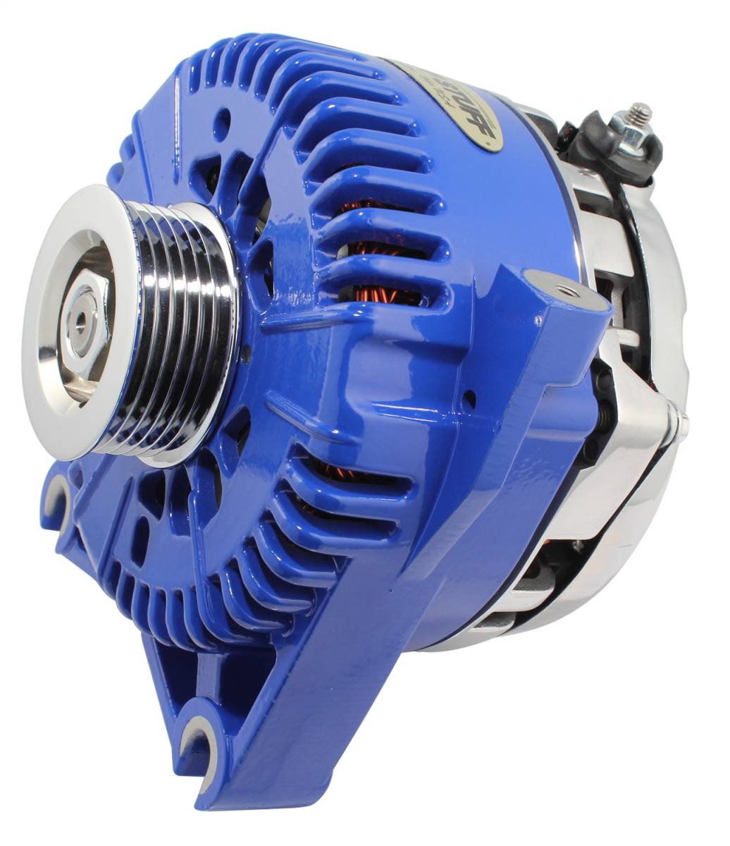 Tuff Stuff Performance - Alternator; 225 AMP Upgrade - DOHC Applications - OEM Wire - 6 Groove Pulley - Internal Regulator - Blue; 7781DBLUE