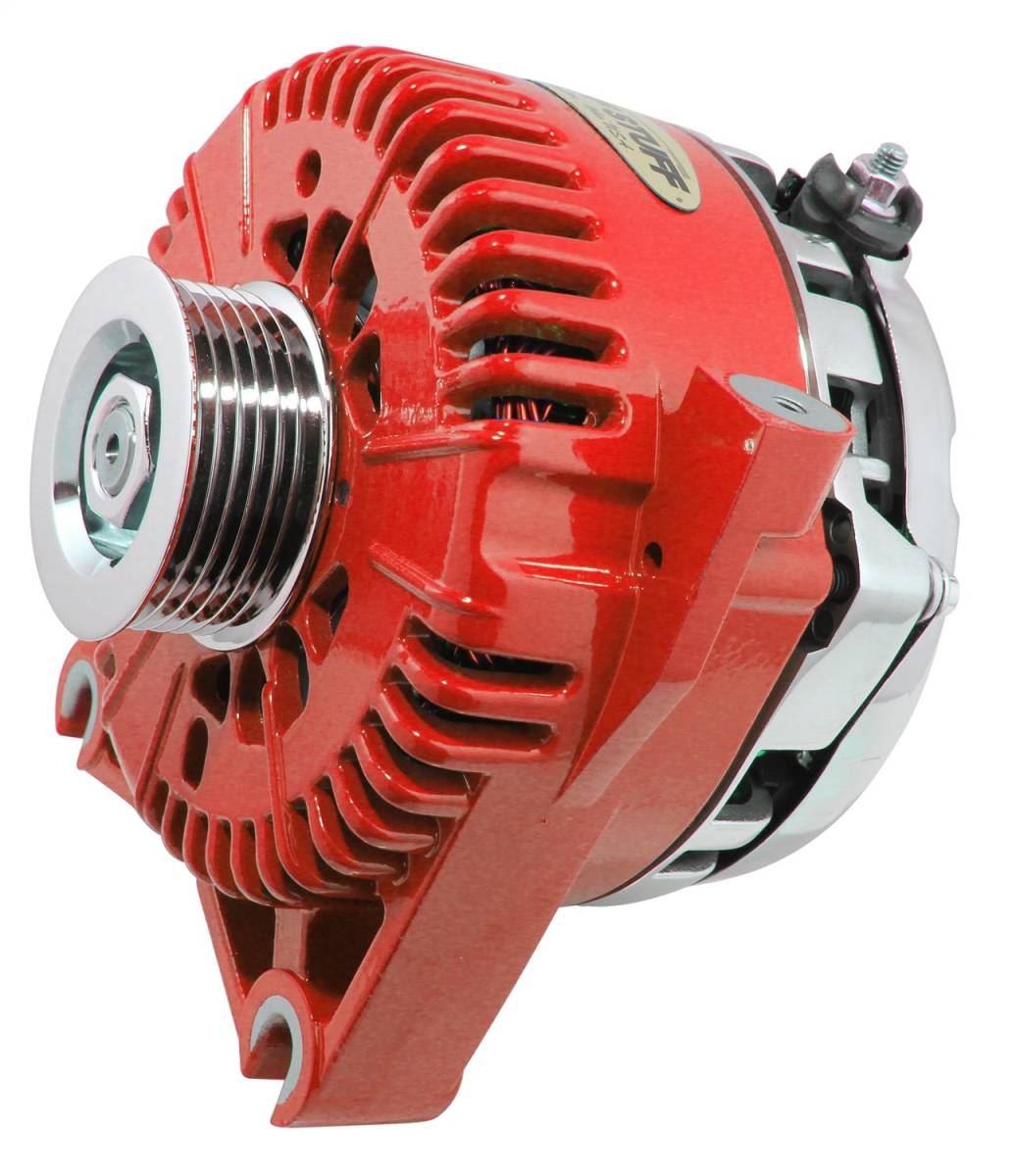 Tuff Stuff Performance - Alternator; 225 AMP Upgrade - DOHC Applications - OEM Wire - 6 Groove Pulley - Internal Regulator - Red; 7781DRED