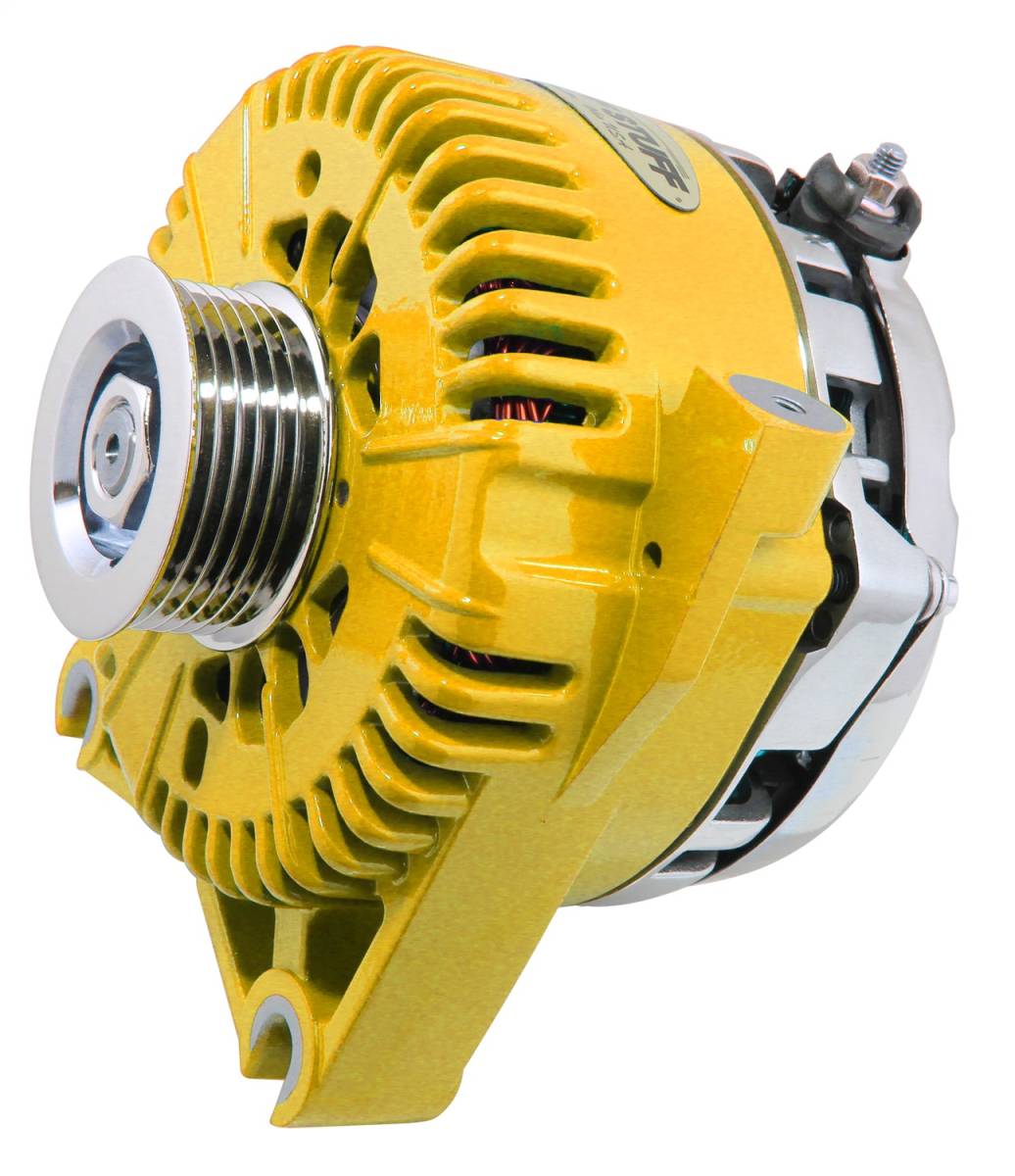 Tuff Stuff Performance - Alternator; 225 AMP Upgrade - DOHC Applications - OEM Wire - 6 Groove Pulley - Internal Regulator - Yellow; 7781DYELLOW