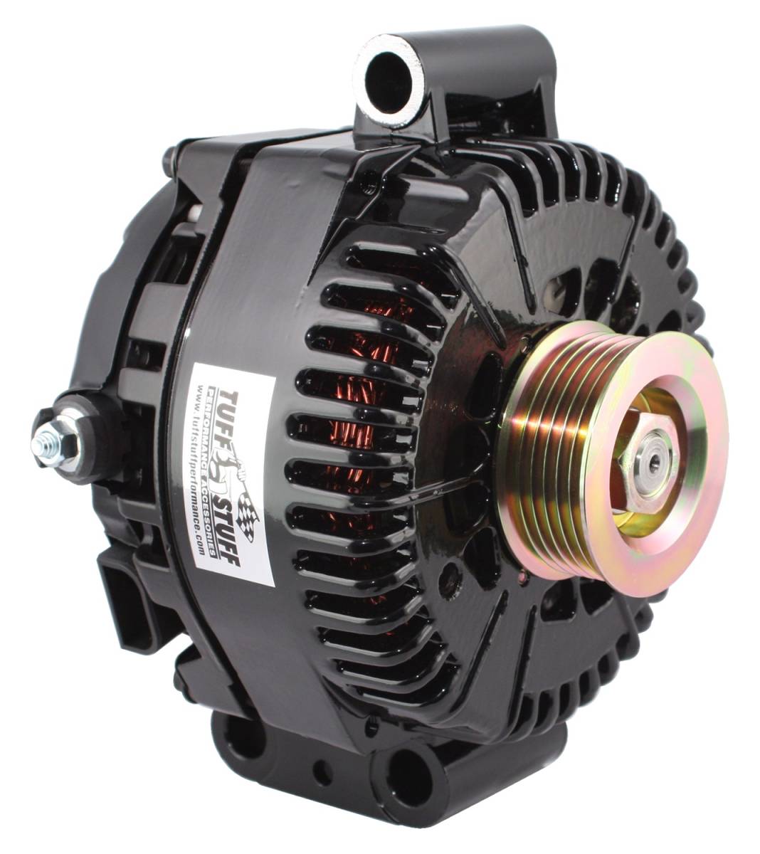 Tuff Stuff Performance - Alternator; 225 AMP Upgrade - OEM Wire - 6 Groove Pulley - Internal Regulator - Black; 7787C