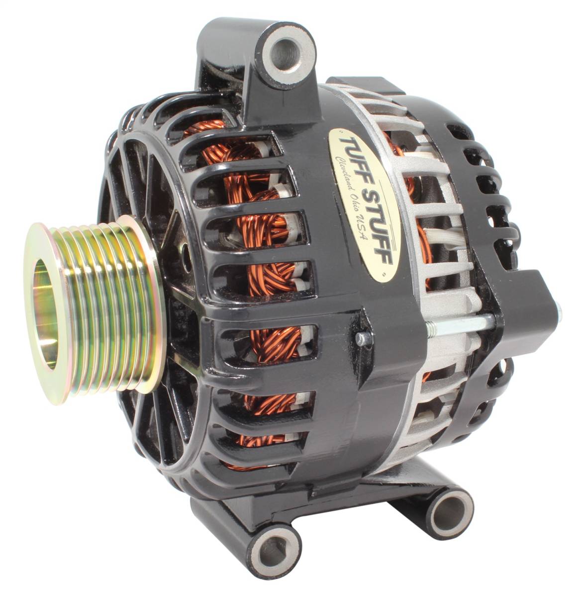 Tuff Stuff Performance - Alternator; 150 AMP - OEM Wire - 8 Groove Pulley - Top Mount - Internal Regulator - Black; 7796B