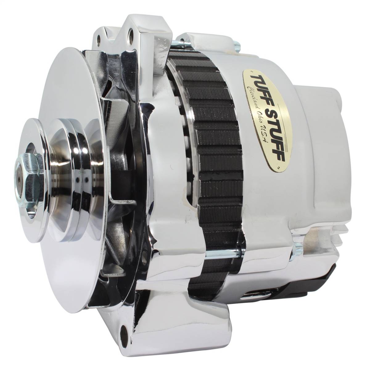 Tuff Stuff Performance - Alternator; 105 AMP - 1 Wire Or OEM - V Groove Pulley - Chrome; 7860D