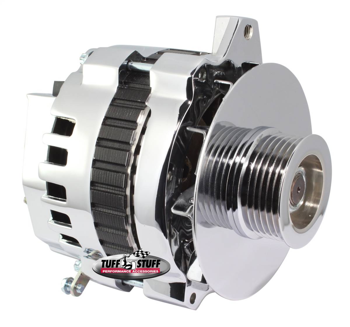 Tuff Stuff Performance - Alternator; 105 AMP - 1 Wire Or OEM - 6 Groove Pulley - Polished; 7860DP6G