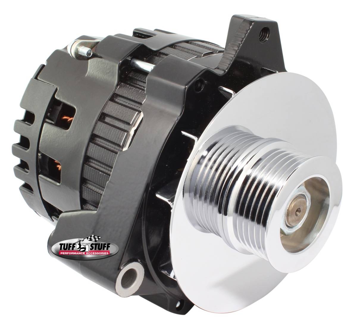 Tuff Stuff Performance - Alternator; 105 AMPS - 1 Wire Or OEM - 6 Groove Pulley - Black; 7861E6G