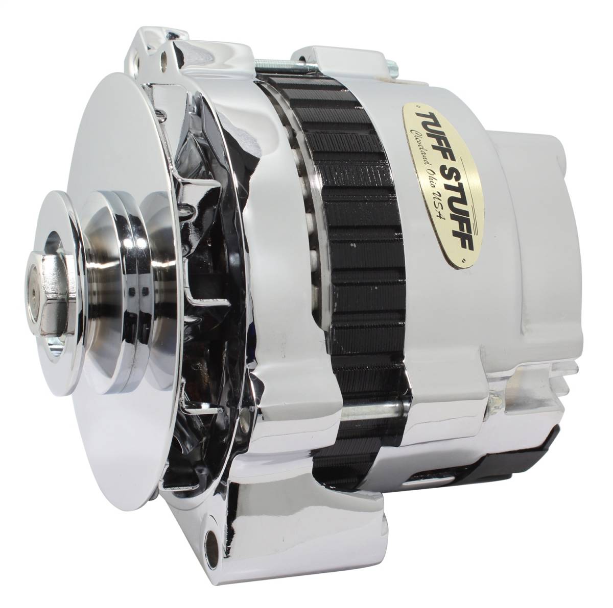 Tuff Stuff Performance - Alternator; 105 AMP - 1 Wire Or OEM - V Groove Pulley - 6.125 in. Bolt To Bolt - Chrome; 7866D