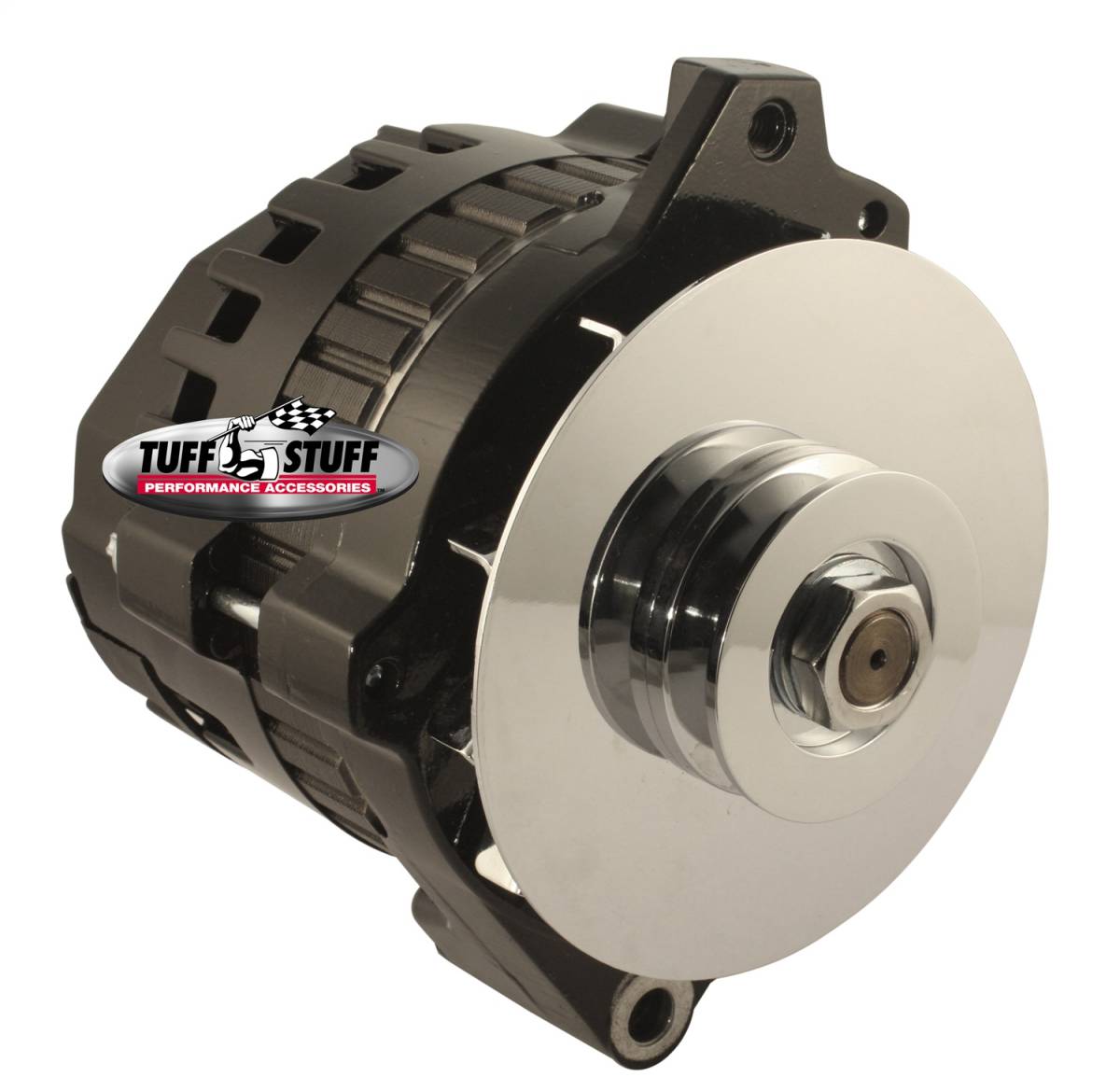 Tuff Stuff Performance - Alternator; 105 AMP - 1 Wire Or OEM - V Groove Pulley - 6.125 in. Bolt To Bolt - Black; 7866E