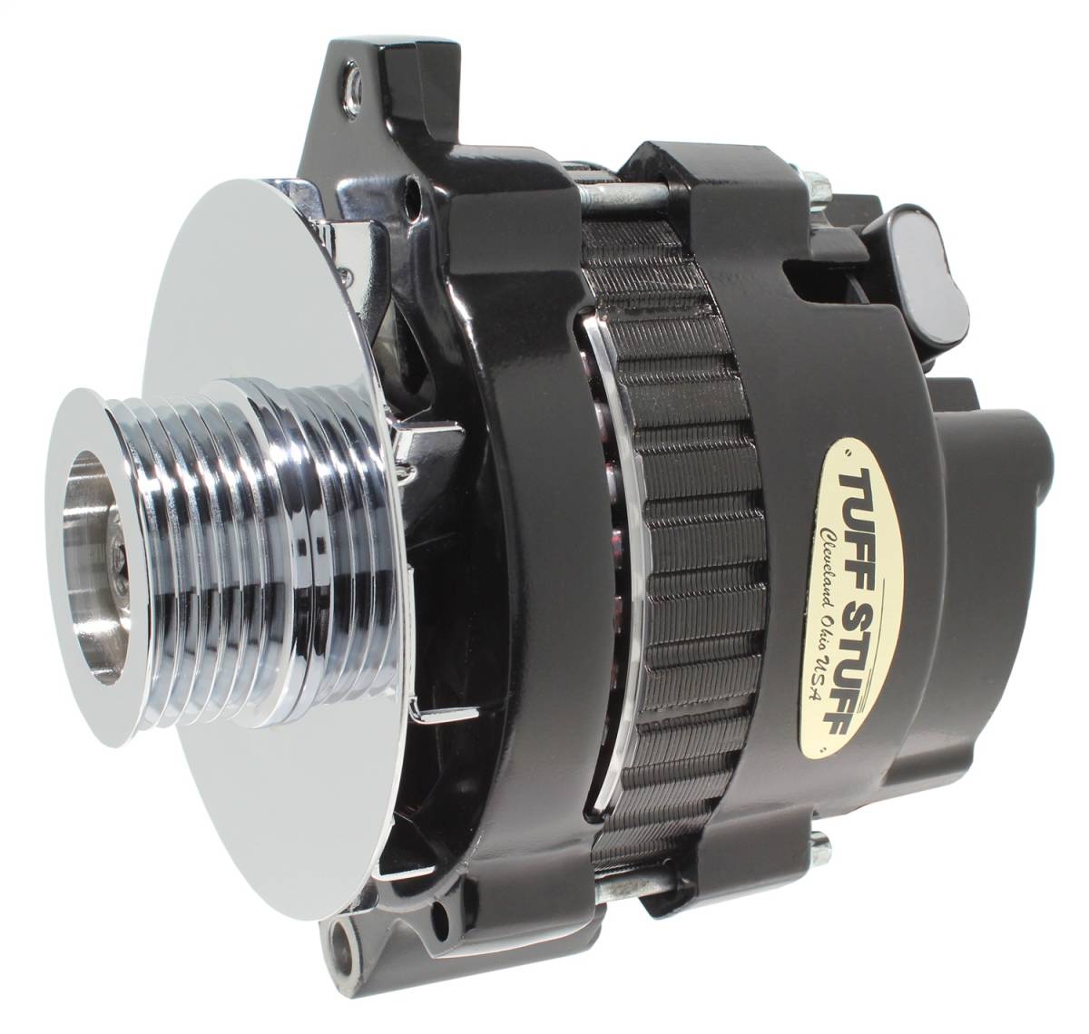 Tuff Stuff Performance - Alternator; 105 AMP - 1 Wire Or OEM - 6 Groove Pulley - 6.125 in. Bolt To Bolt - Black; 7866E6G