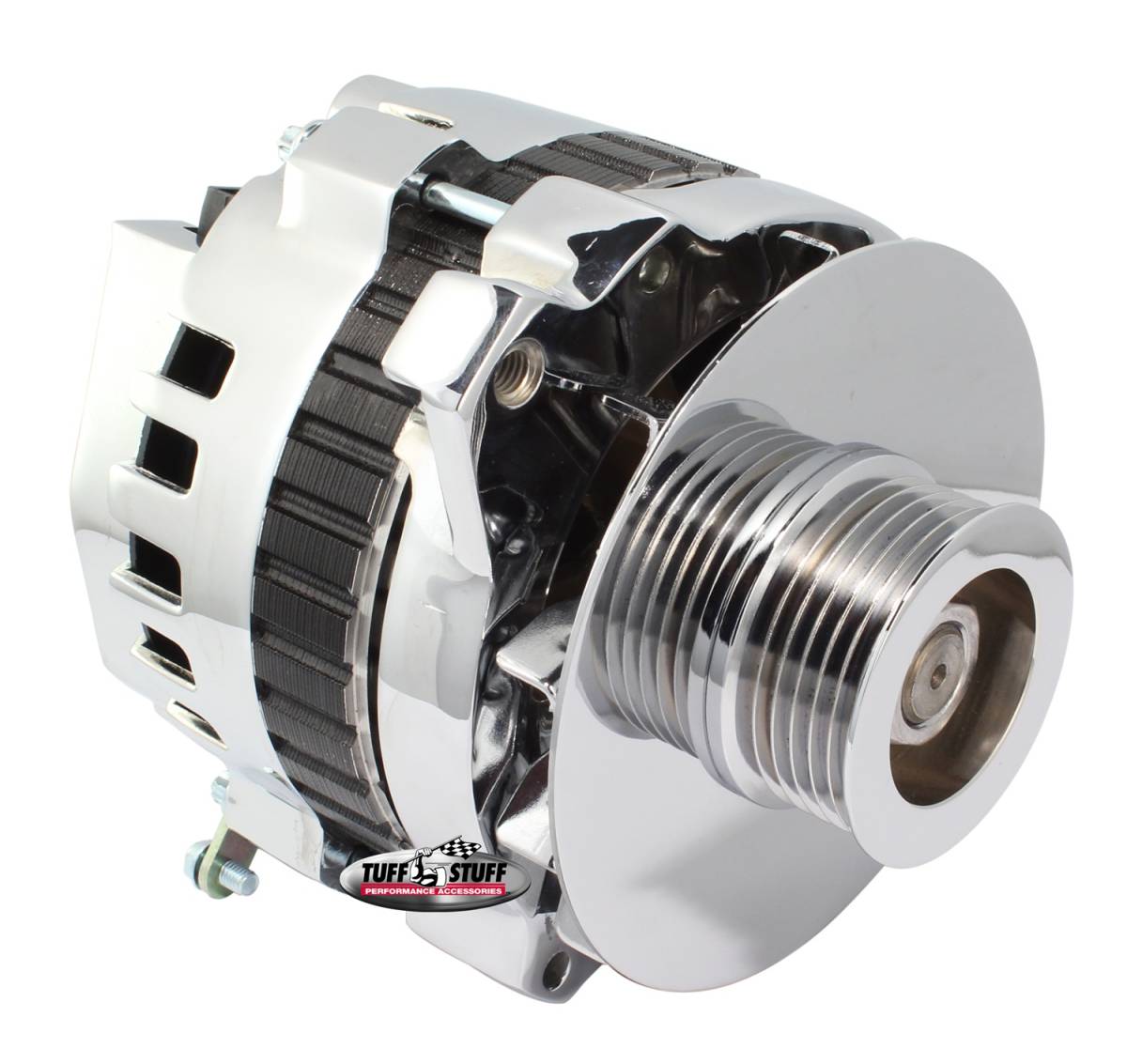Tuff Stuff Performance - Alternator; 160 AMP - 1 Wire Or OEM - 6 Groove Pulley - 6.125 in. Bolt To Bolt - Polished; 7866FP6G