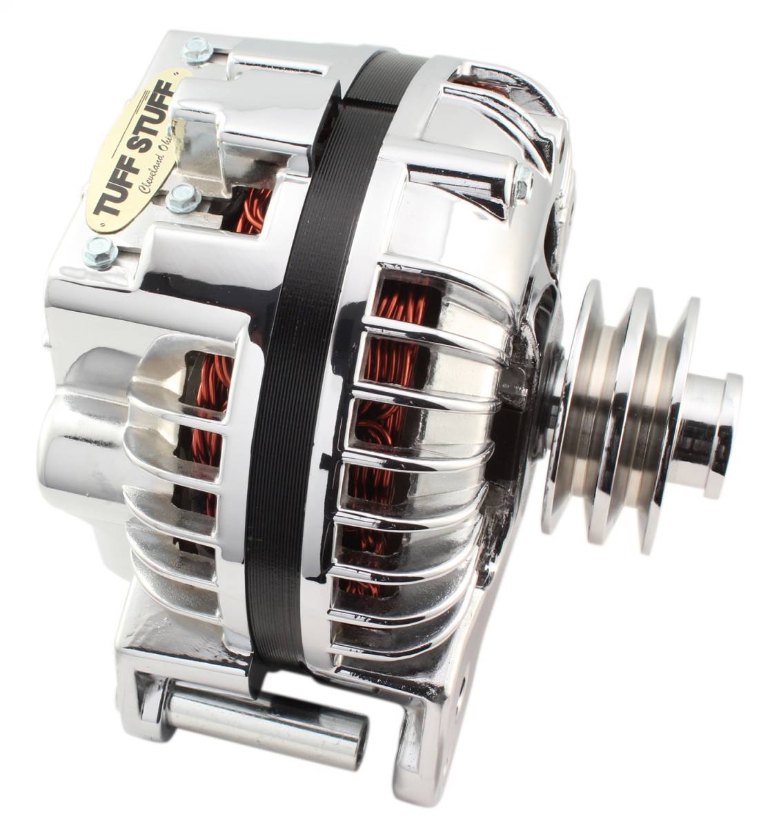 Tuff Stuff Performance - Alternator; 60 AMP - OEM Wire - Double Groove Pulley - Chrome; 8509RADP