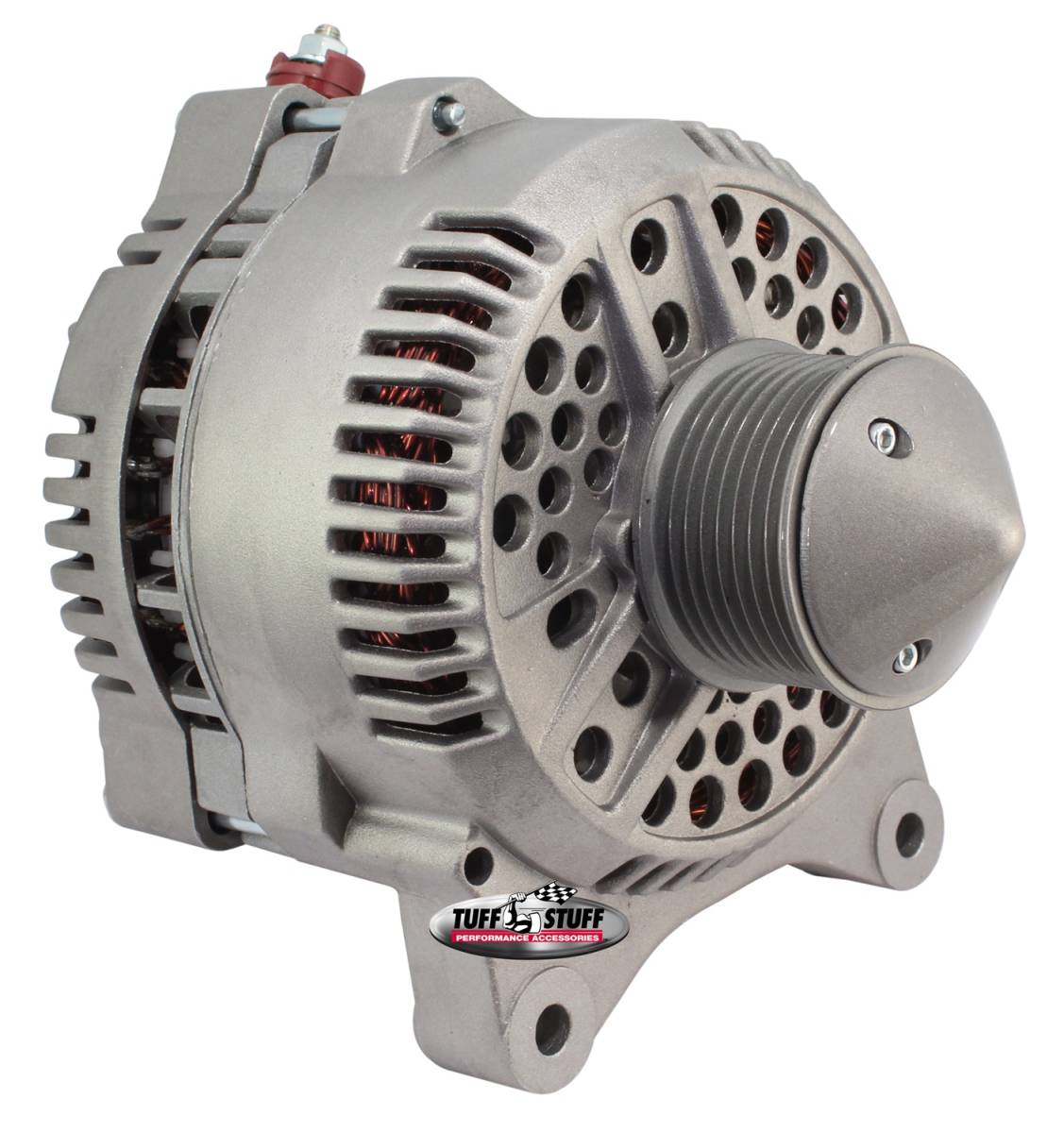 Tuff Stuff Performance - Alternator; 225 AMP Upgrade - OEM Wire - 8 Groove Bullet Pulley - Internal Regulator - Factory Cast PLUS+; 7791FBULL