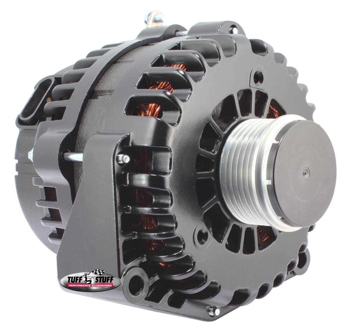 Tuff Stuff Performance - Alternator; 180 AMP - OEM Wire - 6 Groove Clutch Pulley - Stealth Black; 8299E