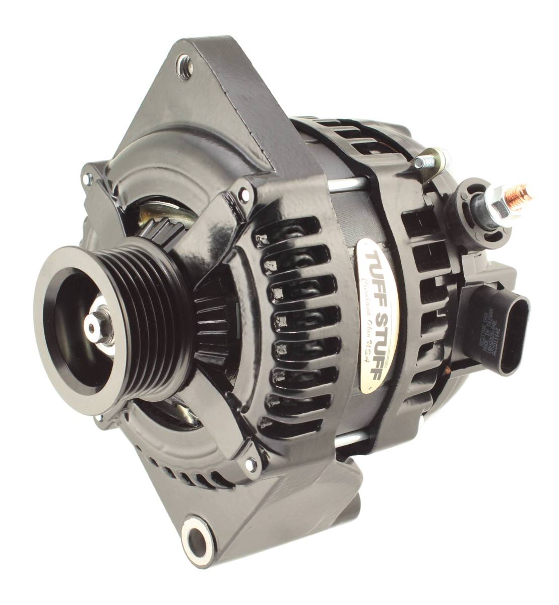 Tuff Stuff Performance - Alternator 225 Amp - 6-Groove Pulley - OE-Wire - Stealth Black; 8441B6GOE