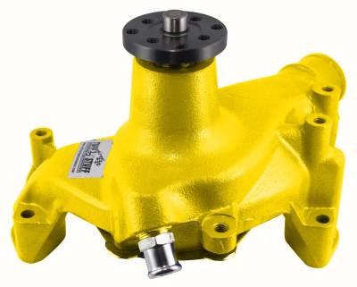 SuperCool Water Pump 6.937 in. Hub Height 5/8 in. Pilot Long Threaded Water Port Yellow Powdercoat w/Chrome Accents 1449NCYELLOW