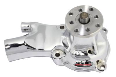 Water Pumps - In-line 6 - Tuff Stuff Performance - Standard Style Water Pump 3.875 in. Hub Height 5/8 in. Pilot Standard Flow Chrome 1529A