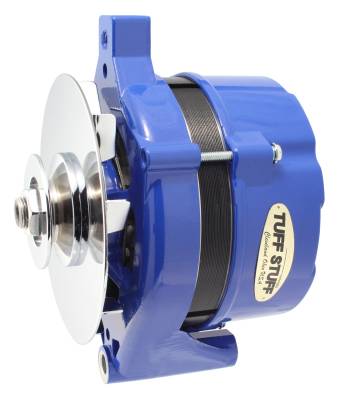 Alternator 70 AMP OEM Wire 1G Case V Groove Pulley Blue Powdercoat w/Chrome Accents 7078NHBLUE