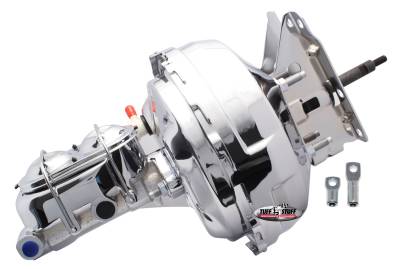 Tuff Stuff Performance - Brake Booster w/Master Cylinder 11 in. 1 in. Bore Dual Diaphragm w/PN[2020] Dual Rsvr. Master Cyl. 10x1.5 Metric Studs 3/8 in.-16 Pedal Rod Threads Chrome 2132NA-1 - Image 1