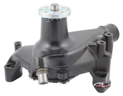 SuperCool Water Pump 6.937 in. Hub Height 5/8 in. Pilot Long Reverse Rotation Threaded Water Port Stealth Black Powder Coat For Custom Serpentine Systems Only 1449NCREV