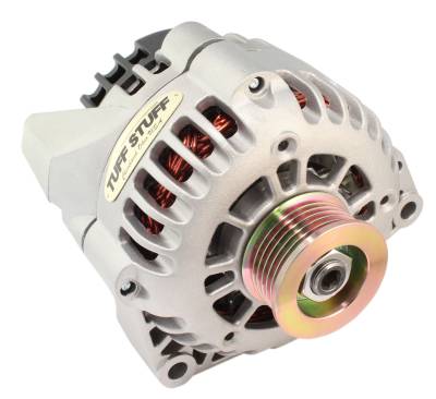 Alternator 175 AMP Upgrade 1-Wire Or OEM Wire Hookup Double Wide Heavy Duty Ball Bearings 6 Groove Pulley Factory Cast PLUS+ 8206ND