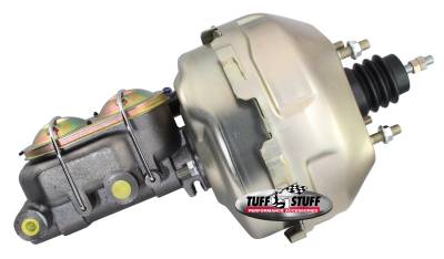 Brake Booster w/Master Cylinder 9 in. 1 in. Bore Dual Diaphragm w/PN[2018] Dual Rsvr. Master Cyl. 10 x 1.5 Metric 3/8-24 Pedal Rod Threads Gold Zinc 2129NB-2