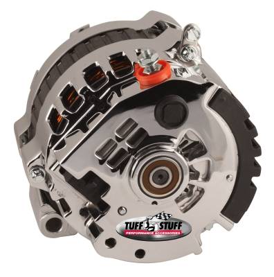 Tuff Stuff Performance - Silver Bullet Alternator 160 AMP 1 Wire Or OEM Hookup V Groove Pulley Double Wide Heavy Duty Ball Bearings Chrome 7861ABULL - Image 2