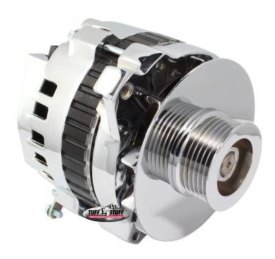Alternator 105 AMP 1 Wire Or OEM 6 Groove Pulley 6.125 in. Bolt To Bolt Polished 7866DP6G