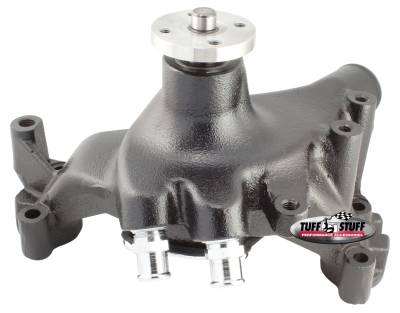 Tuff Stuff Performance - SuperCool Water Pump 7.281 in. Hub Height 5/8 in. Pilot Long Reverse Rotation Flat Smooth Top And (2) Threaded Water Ports Stealth Black Powder Coat 1493NC