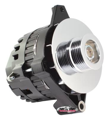 Tuff Stuff Performance - Alternator 105 AMP 1 Wire Or OEM 6 Groove Pulley Internal And External Cooling Fans Black 7935E6G