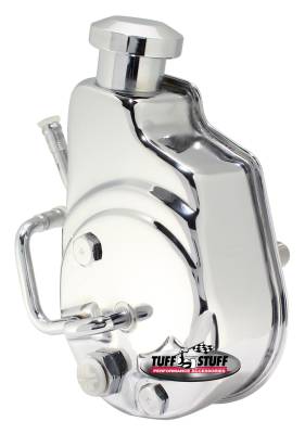 Tuff Stuff Performance - Saginaw Style Power Steering Pump Direct Fit 3/4 in. Press Fit Shaft 1200 PSI 3/8 in.-16 Mtg. Holes w/Hydro-Boost Brakes Chrome Plated 6162A - Image 2