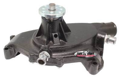 Standard Style Water Pump 5.750 in. Hub Height 5/8 in. Pilot Short Flat Smooth Top And (2) Threaded Water Ports Stealth Black Powder Coat 1496NC