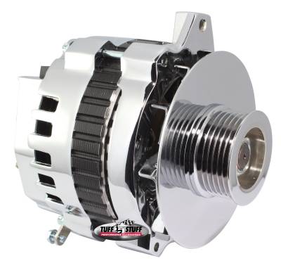 Tuff Stuff Performance - Alternator 105 AMP 1 Wire Or OEM 6 Groove Pulley Chrome 7860D6G