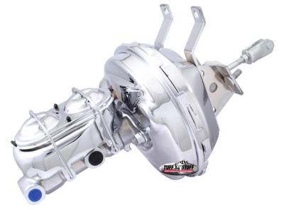 Brake Booster w/Master Cylinder 9 in. 1 in. Bore Single Diaphragm w/PN[2018] Dual Rsvr. Master Cyl. Incl. 3/8 in.-16 Studs Chrome 2130NA-2
