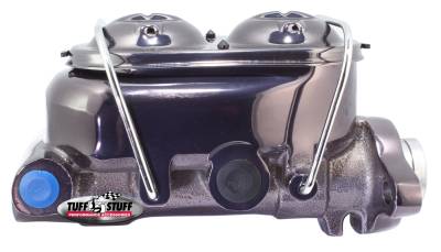 Braking - Master Cylinders - Tuff Stuff Performance - Brake Master Cylinder Universal Dual Reservoir 1 1/8 in. Bore 9/16 in. And 1/2 in. Driver Side Ports Deep Hole Fits Hot Rods/Customs/Muscle Cars Black Chrome 2072NA7