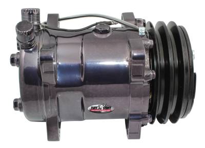Sanden Style SD508 A/C Compressor R134A Series Double Pulley Black Chrome 4515NADP7